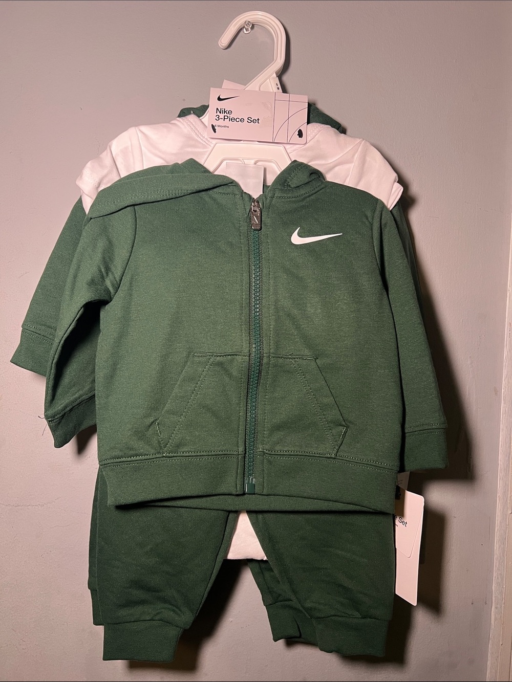 Nike Green & White Toddler 3-Piece Hoodie Set